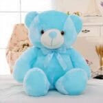 Knuffelbeer Kussen LED Blauw met Rustgevend Licht De Knuffel