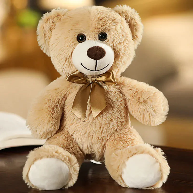 Knuffelbeer met Hartje 35 cm | Zachte Teddybeer in 7 Kleuren De Knuffel Bruin