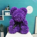 Knuffelbeer Met Paarse Bloemen En Ingebouwd Nachtlampje De Knuffel