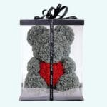 Knuffelbeer Roses Grijs in Coffret Collector Valentijnsgeschenk De Knuffel