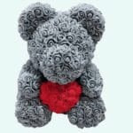 Knuffelbeer Roses Grijs in Coffret Collector Valentijnsgeschenk De Knuffel