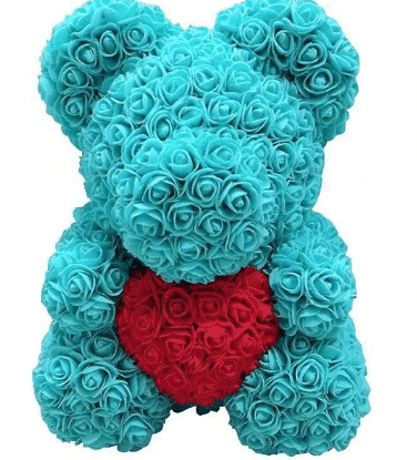 Knuffelbeer Roses Turquoises Zacht Roze en Turkoois De Knuffel