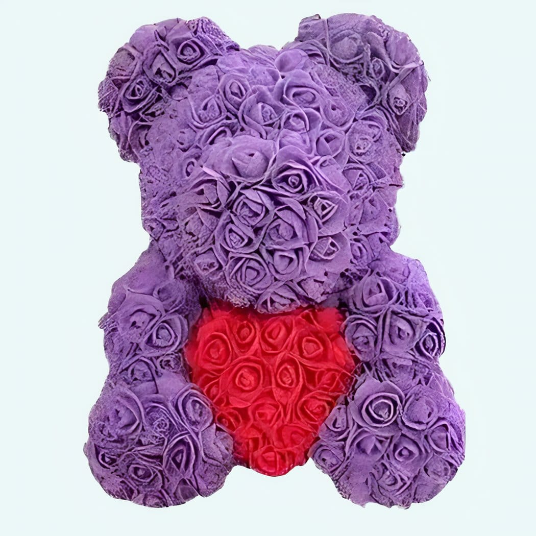 Knuffelbeer Roses Violettes Coffret Collector Roze en Paars De Knuffel