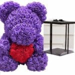 Knuffelbeer Roses Violettes Coffret Collector Roze en Paars De Knuffel