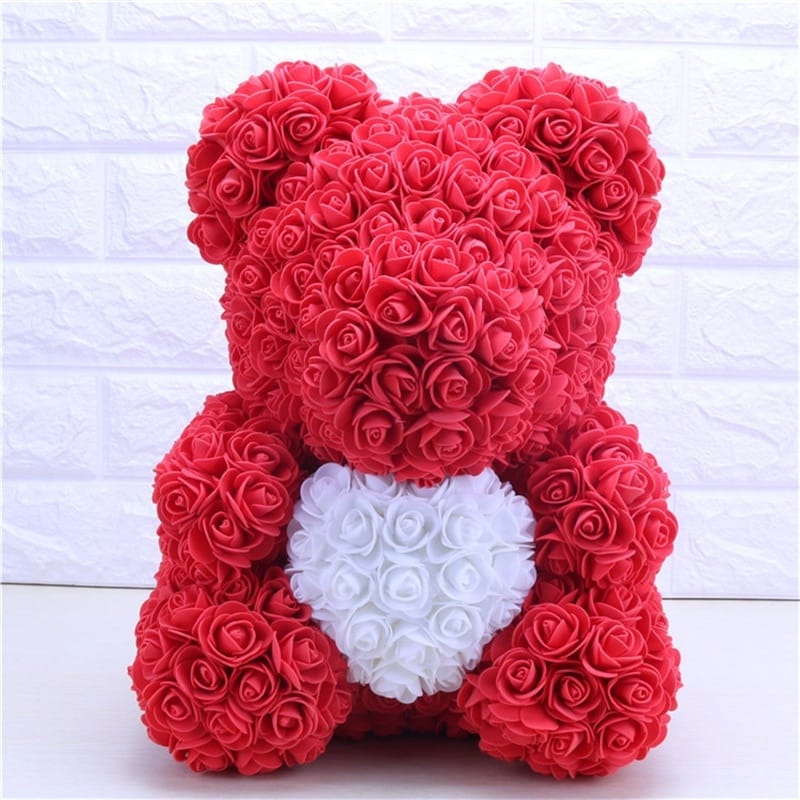Knuffelbeer Roze Met Felroze Jurk En Rozenrode Accenten 30 cm De Knuffel