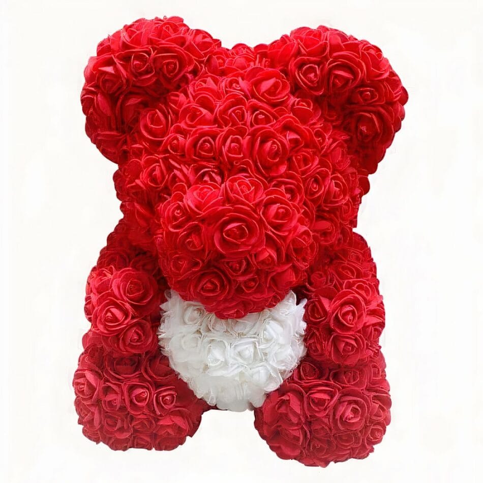 Knuffelbeer Roze Met Felroze Jurk En Rozenrode Accenten 30 cm De Knuffel