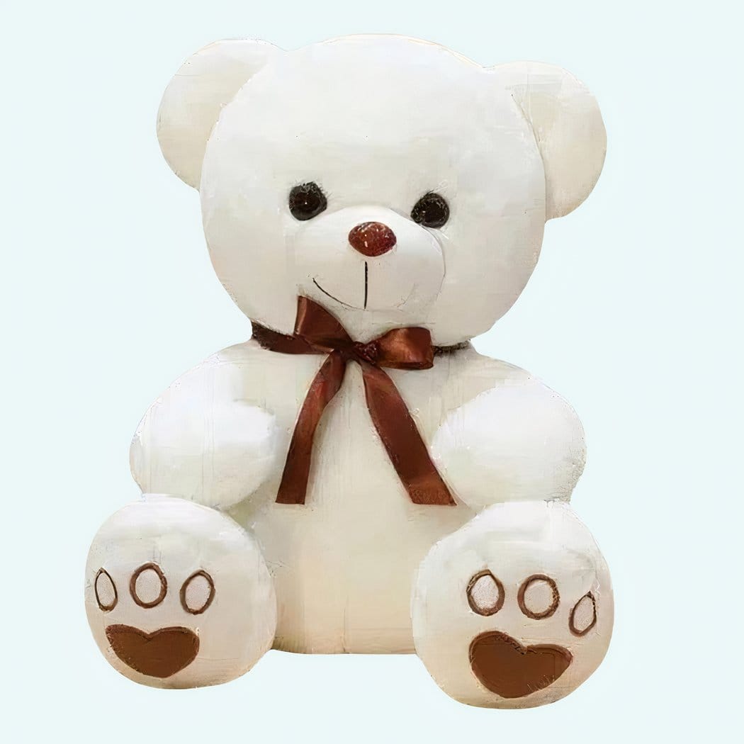 Knuffelbeer Wit Superschattig Ultra Zachte Vacht Grote Kop De Knuffel 35cm