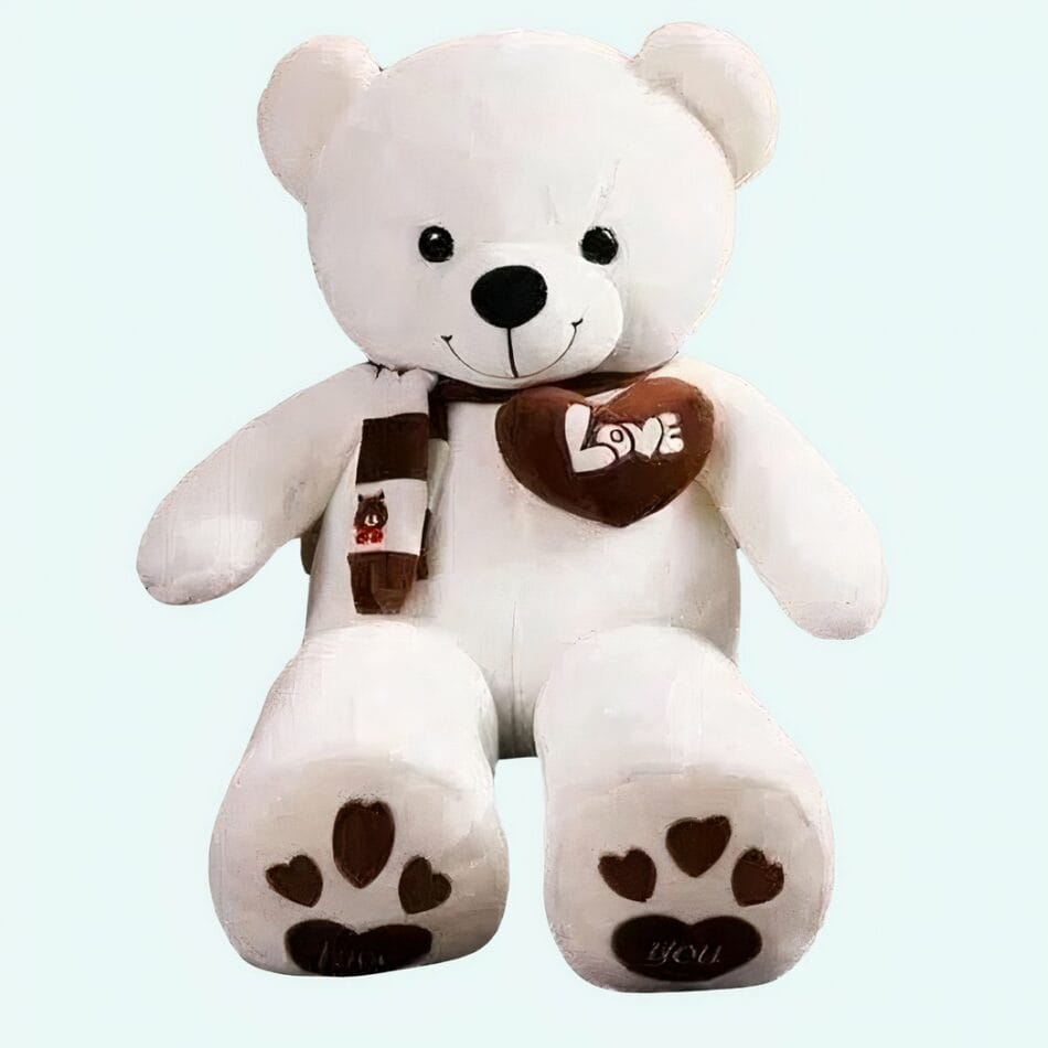 Knuffelbeer Wit Vol Liefde Zachte Metgezel Voor Troost De Knuffel