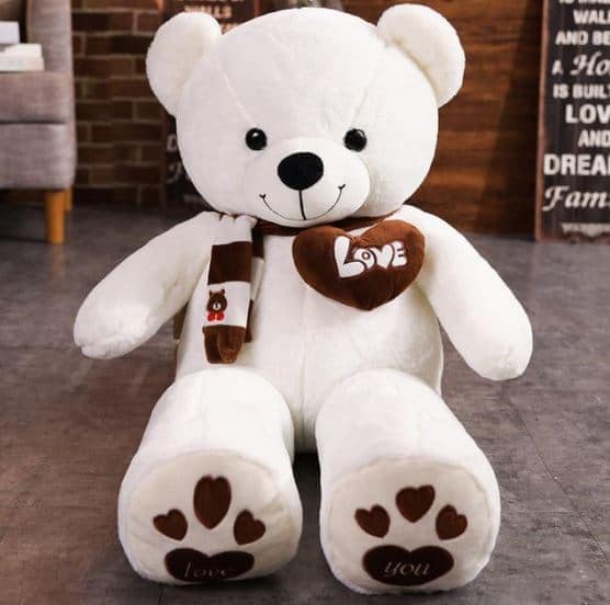 Knuffelbeer Wit Vol Liefde Zachte Metgezel Voor Troost De Knuffel