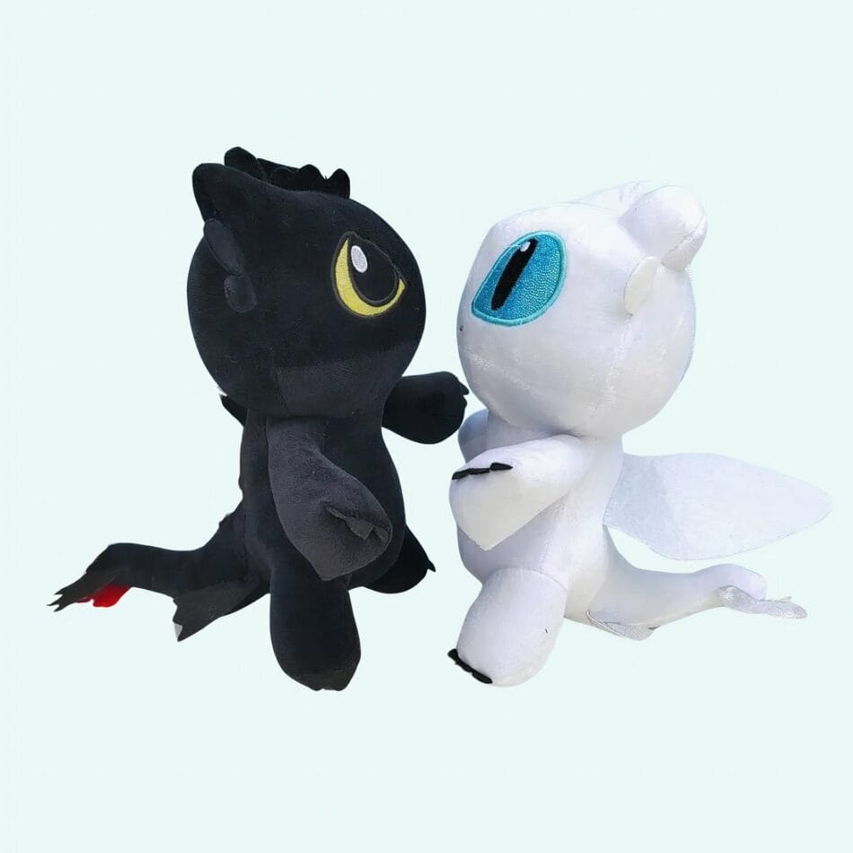 Knuffeldraak Zwart of Wit Zachte Pluche Draakknuffel voor Kinderen De Knuffel