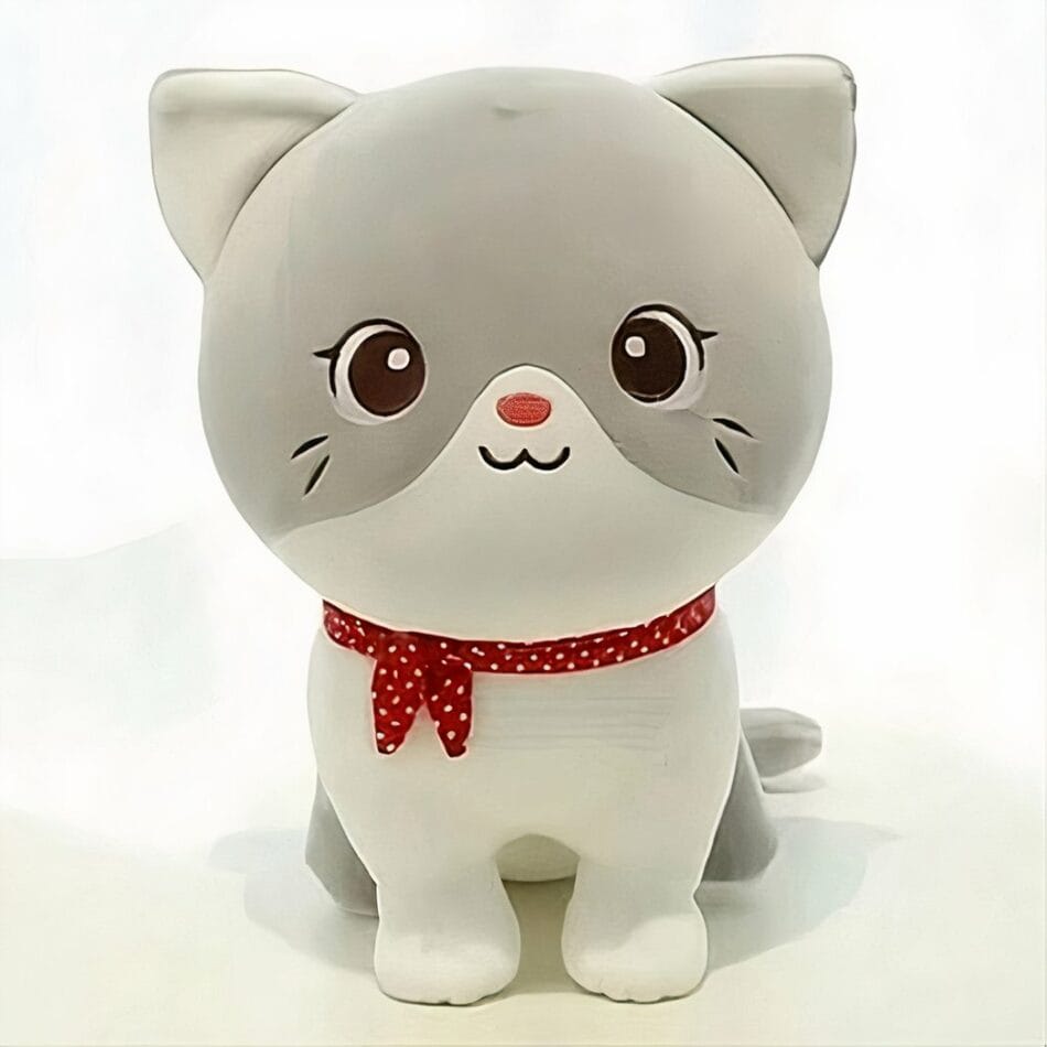 Knuffelkat Schattig met Strik en Kleurrijke Veter De Knuffel