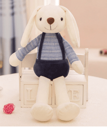 Knuffelkonijn Met Blauwe Outfit Van Zachte Pluche De Knuffel