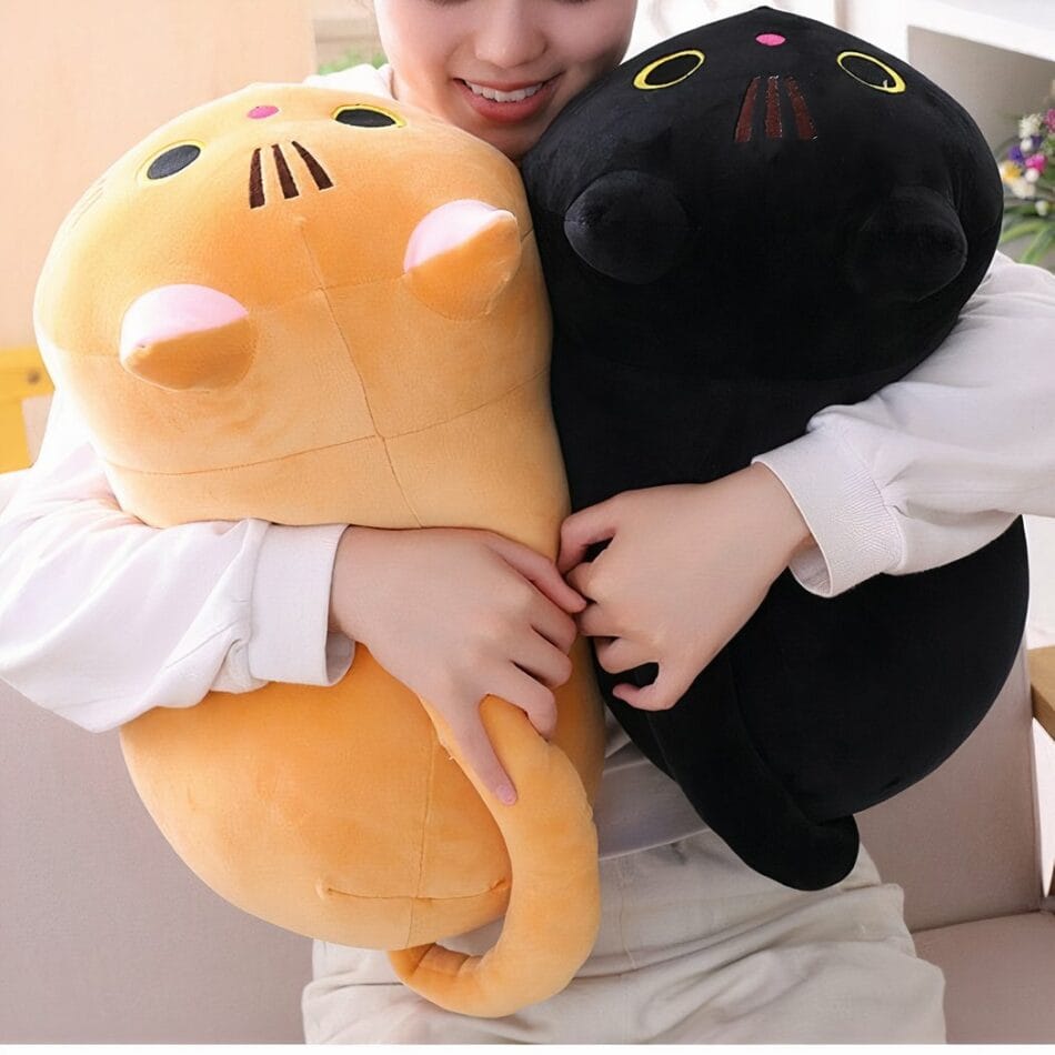 Knuffelkussen Kat met Gigantische Groene Ogen Zachte Decoratie De Knuffel