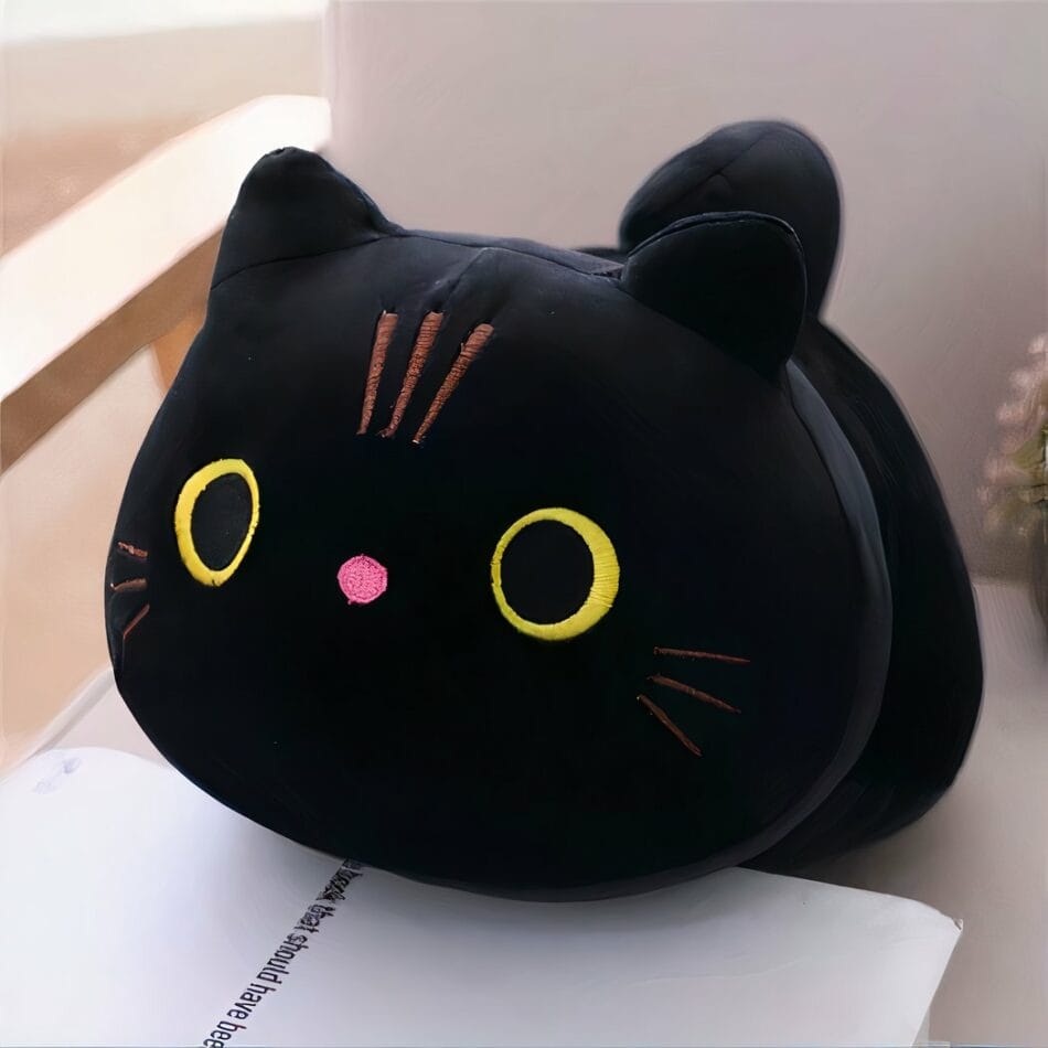 Knuffelkussen Kat met Gigantische Groene Ogen Zachte Decoratie De Knuffel