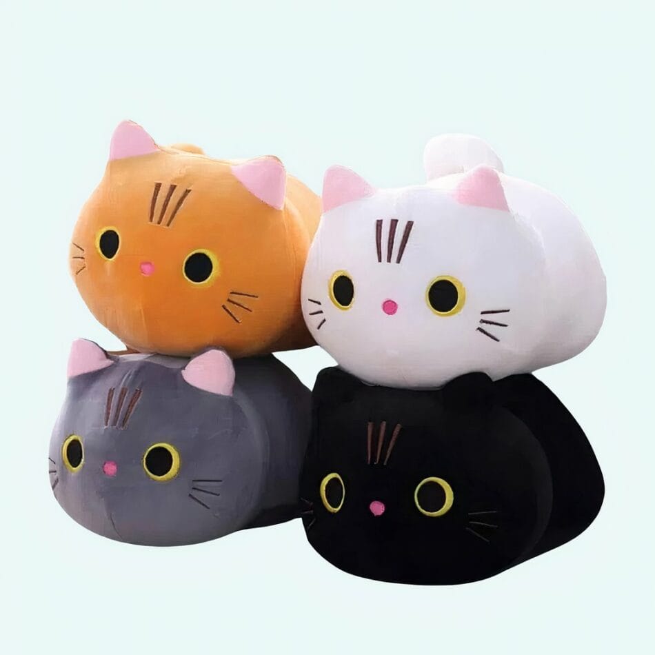 Knuffelkussen Kat met Gigantische Groene Ogen Zachte Decoratie De Knuffel