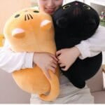 Knuffelkussen Kat met Gigantische Groene Ogen Zachte Decoratie De Knuffel