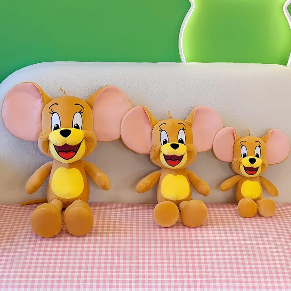 Knuffelmuis Jerry Zachte Knuffel met Vriendelijke Glimlach De Knuffel