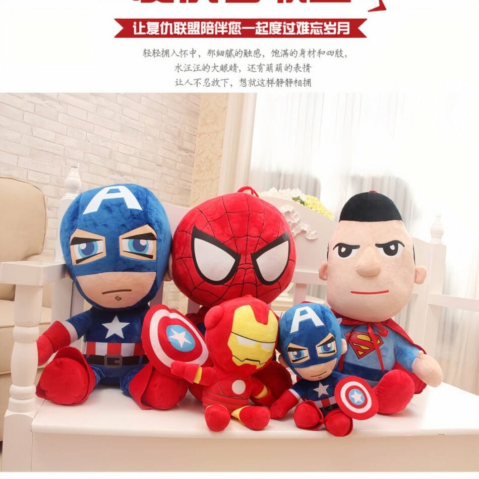 Knuffels Marvel en DC Superman Spiderman Iron Man Batman De Knuffel
