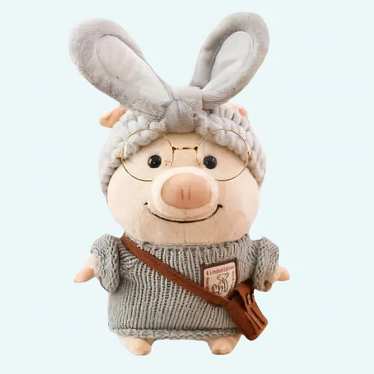 Knuffelvarken Grijs Witte Gestreepte Trui Zachte Stof De Knuffel