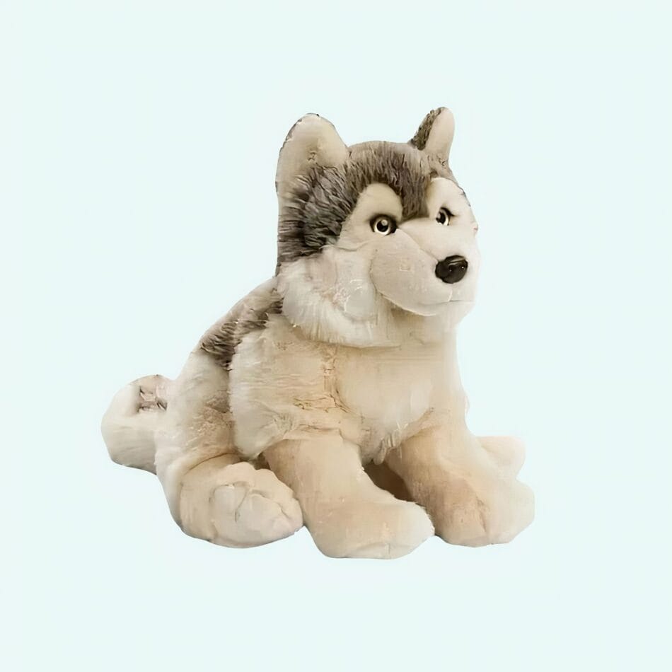 Knuffelwolf Grijs Schattig Met Realistische Vacht De Knuffel