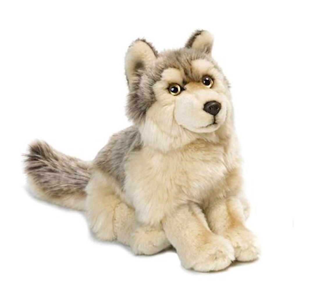 Knuffelwolf Grijs Schattig Met Realistische Vacht De Knuffel