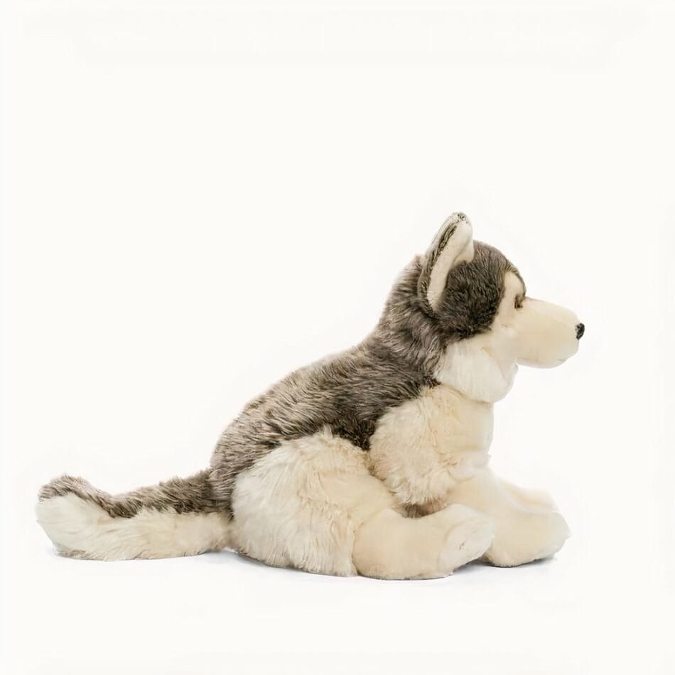 Knuffelwolf Grijs Schattig Met Realistische Vacht De Knuffel