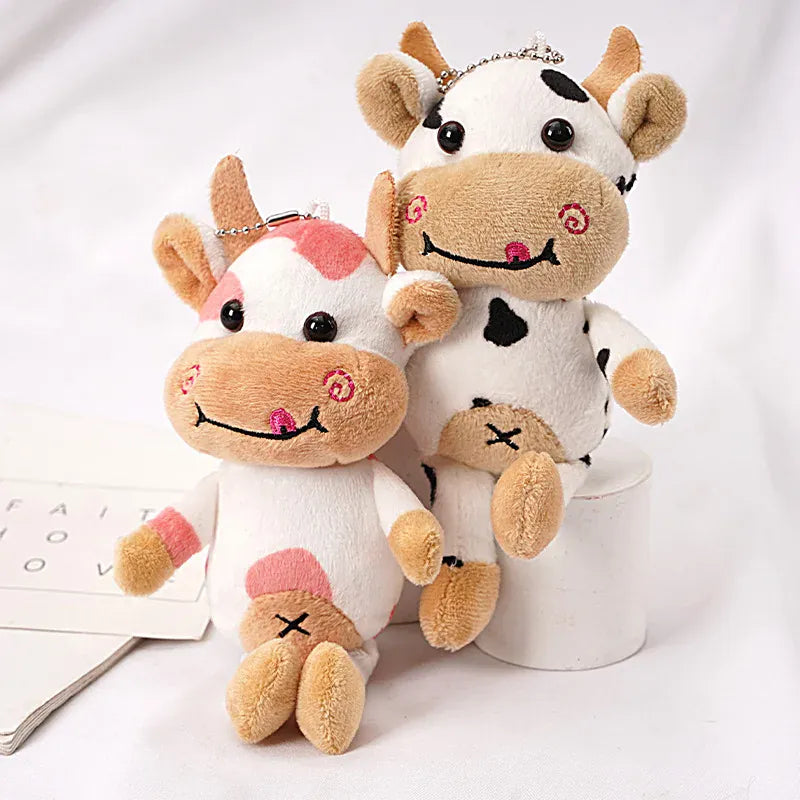 Koe Knuffel Sleutelhanger | Pluche Kawaii Koetje Tashanger De Knuffel