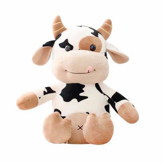 Koe Knuffel Tachetée Met Zwarte Witte Vlekken Zacht Pluche Dier De Knuffel 50-cm
