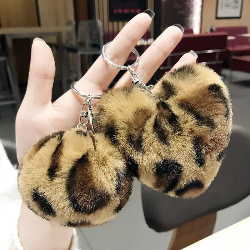 Konijn Knuffel Sleutelhanger Panterprint | Pluche Tashanger De Knuffel