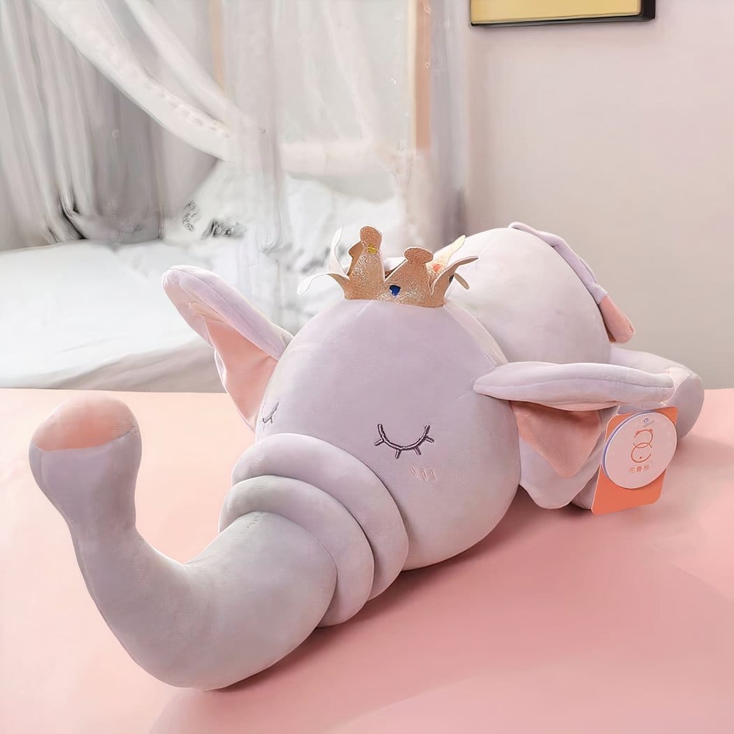 Koninklijke Koningsolifant Knuffel Met Kroon Ma Peluche De Knuffel grijs / 45cm