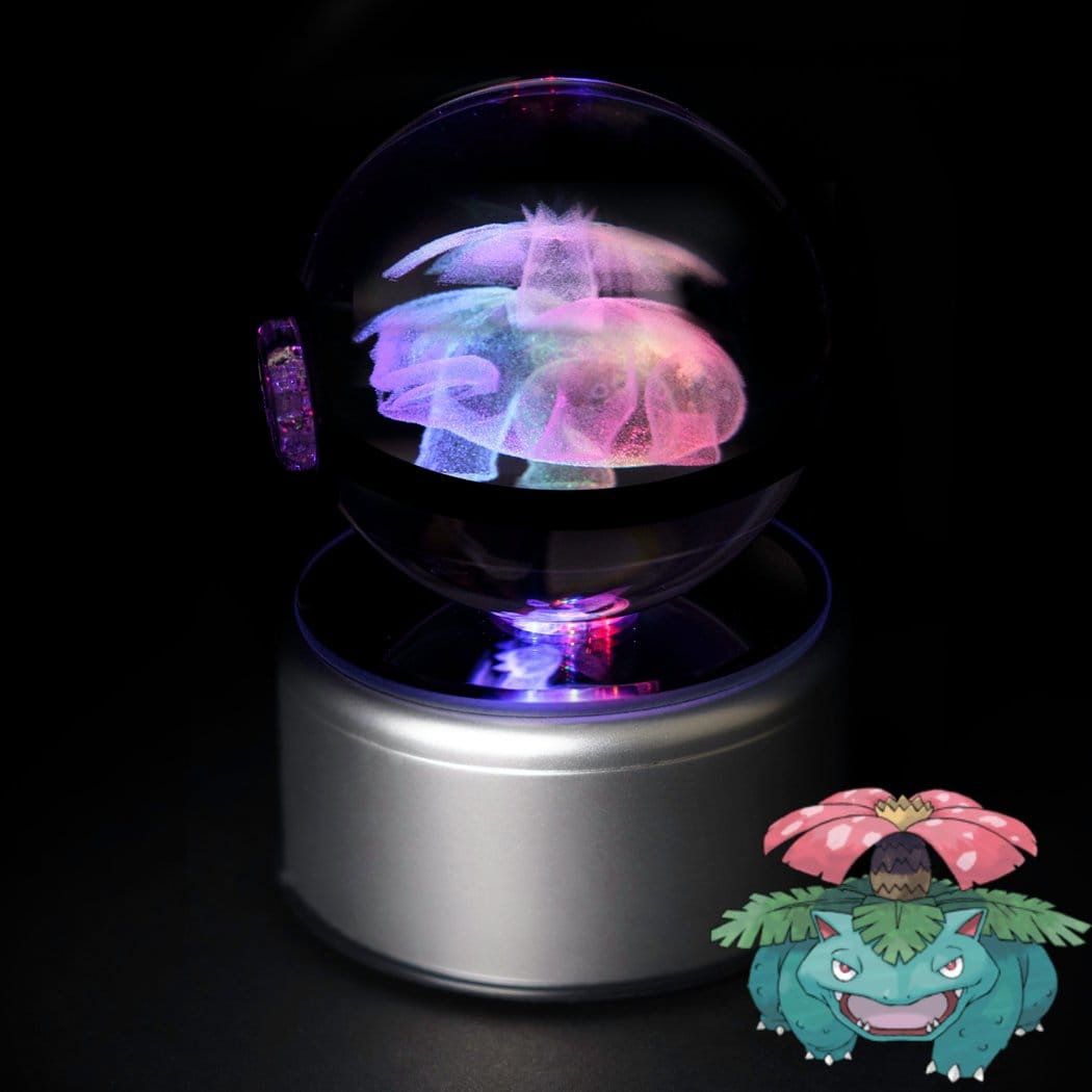 Kristallen Lichtgevende Pokéball Met LED Verlichting De Knuffel florizarre / s