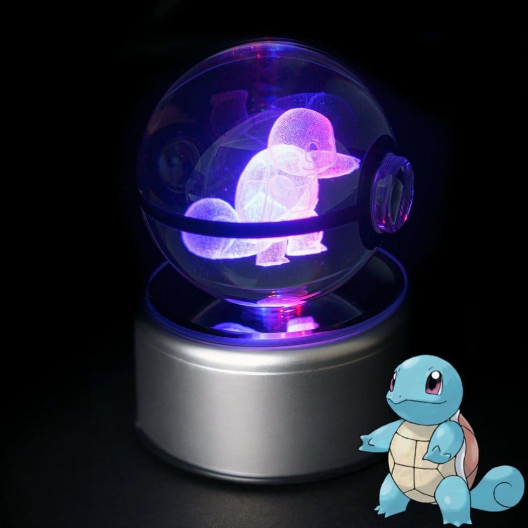 Kristallen Lichtgevende Pokéball Met LED Verlichting De Knuffel carapuce / s