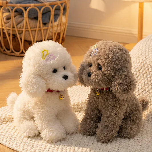 Krullende Teddy Hond Knuffel 40 cm | Poedel in 2 Kleuren De Knuffel
