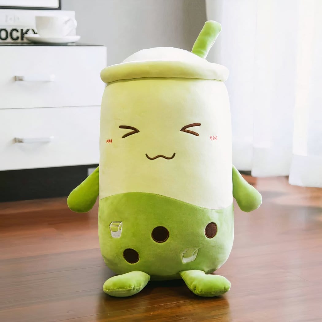 Kussen Knuffel Matcha Thee Bubble Tea Poedervulling Bovenop De Knuffel groen / 50-cm