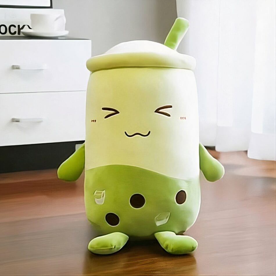 Kussen Knuffel Matcha Thee Bubble Tea Poedervulling Bovenop De Knuffel