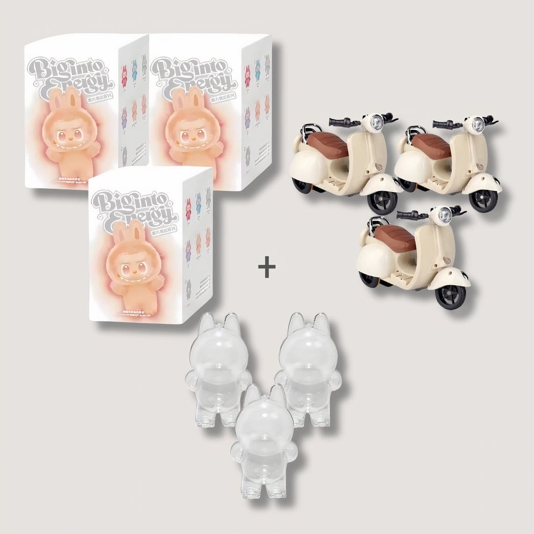 Labubu Knuffel Mystery Box Met Popkleuren De Knuffel set-van-3 / mystery-box-hoesje-scooter