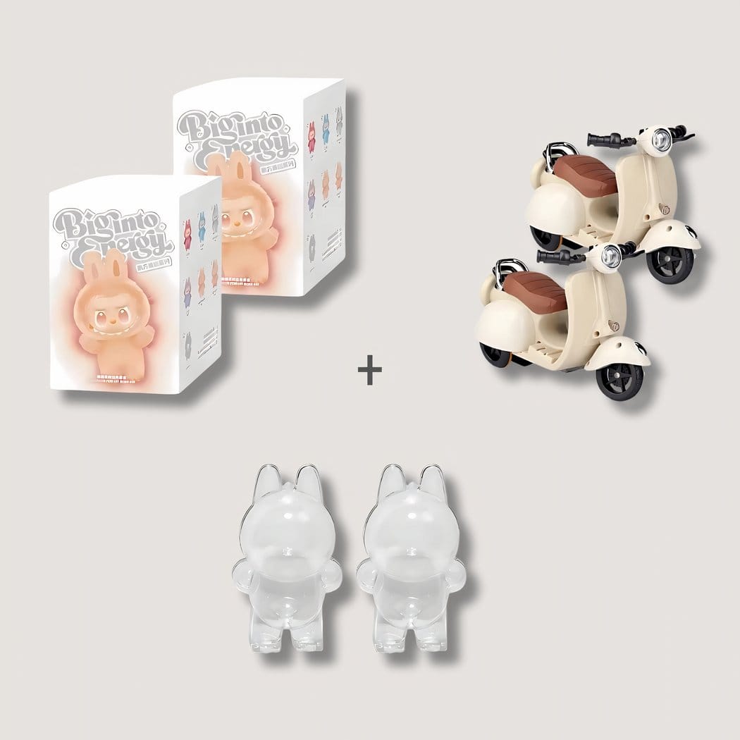 Labubu Knuffel Mystery Box Met Popkleuren De Knuffel set-van-2 / mystery-box-hoesje-scooter
