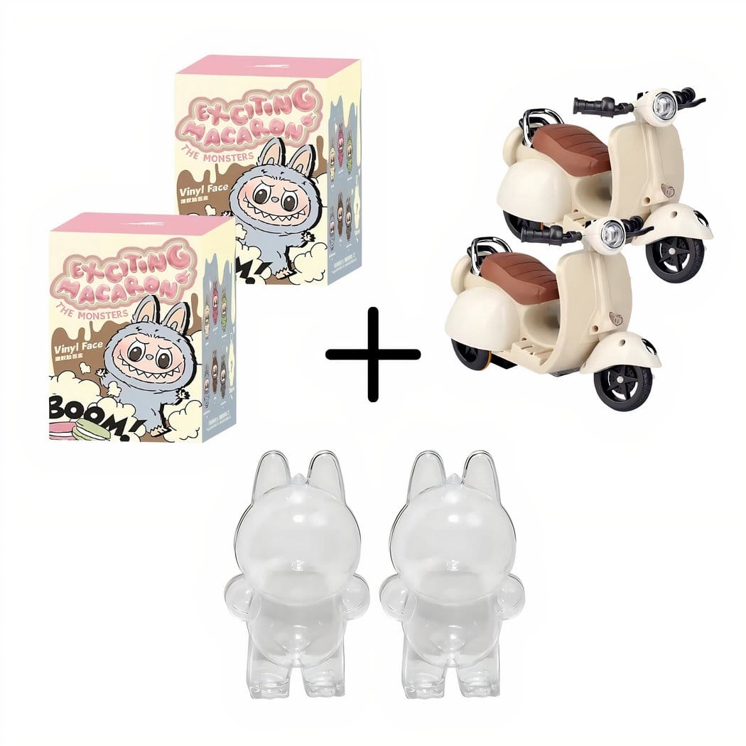 Labubu Knuffel Verrassingsdoos Staand Mystery Box Monstertje De Knuffel set-van-2 / mystery-box-hoesje-scooter
