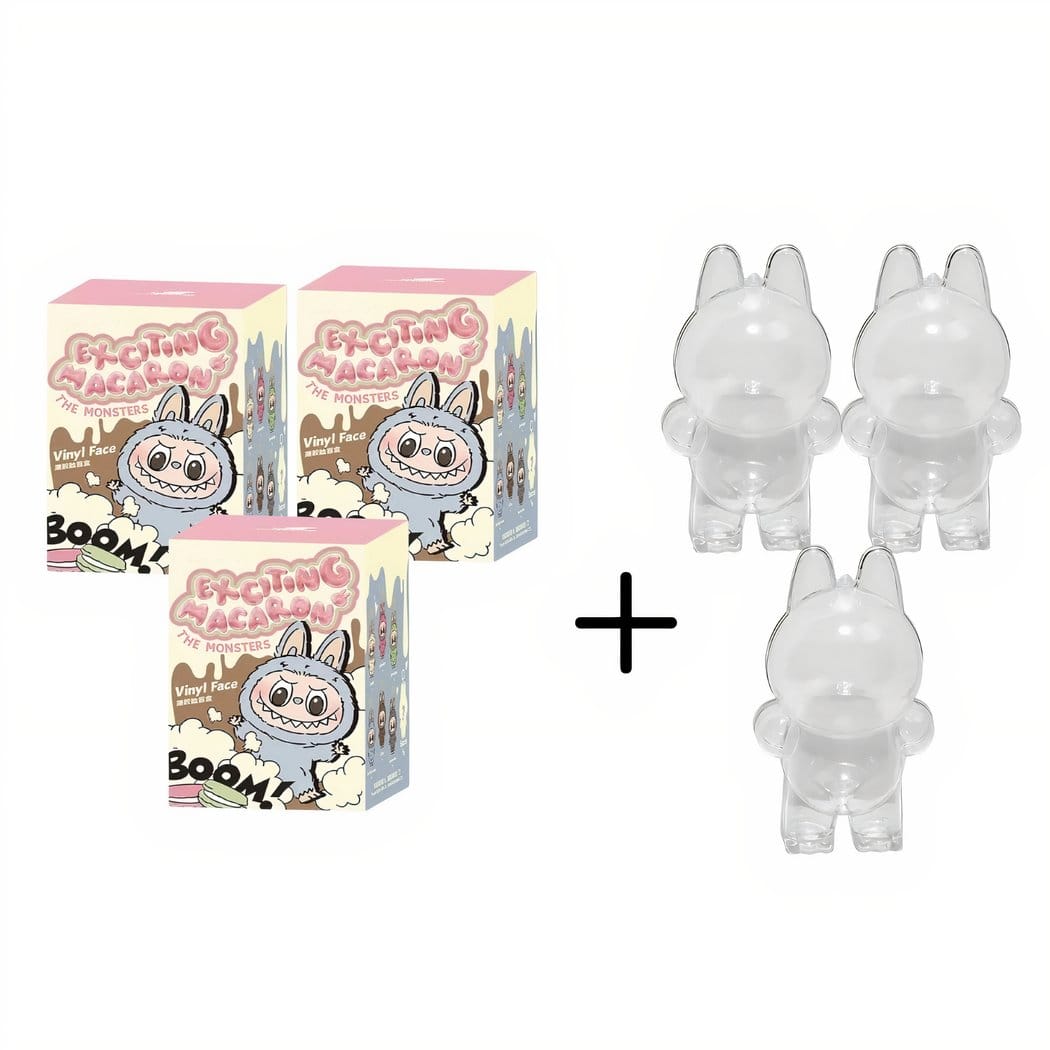 Labubu Knuffel Verrassingsdoos Staand Mystery Box Monstertje De Knuffel set-van-3 / mystery-box-hoesje