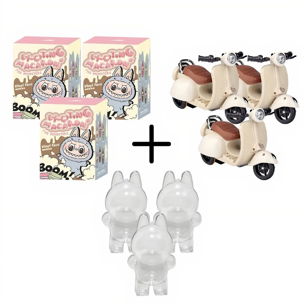 Labubu Knuffel Verrassingsdoos Staand Mystery Box Monstertje De Knuffel set-van-3 / mystery-box-hoesje-scooter