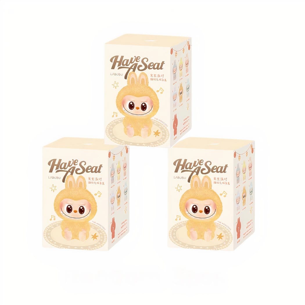 Labubu Knuffel Zittend Mystery Box Verrassingsknuffel Zacht De Knuffel set-van-3 / mystery-box