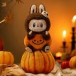 Labubu Pompoen Knuffel Halloween Monster 15 cm Oranje Pluche De Knuffel