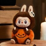 Labubu Pompoen Knuffel Halloween Monster 15 cm Oranje Pluche De Knuffel