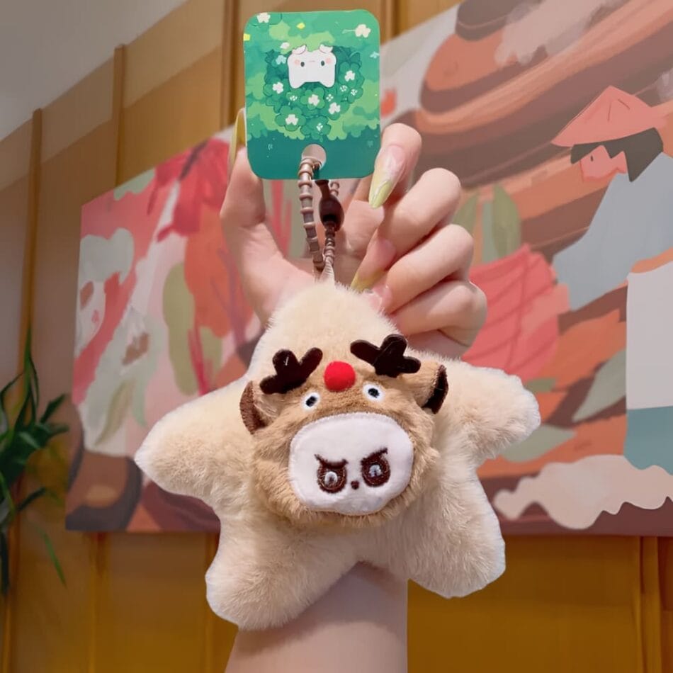 Labubu Ster Knuffel Sleutelhanger Sprankelend Draagbaar Monstertje De Knuffel