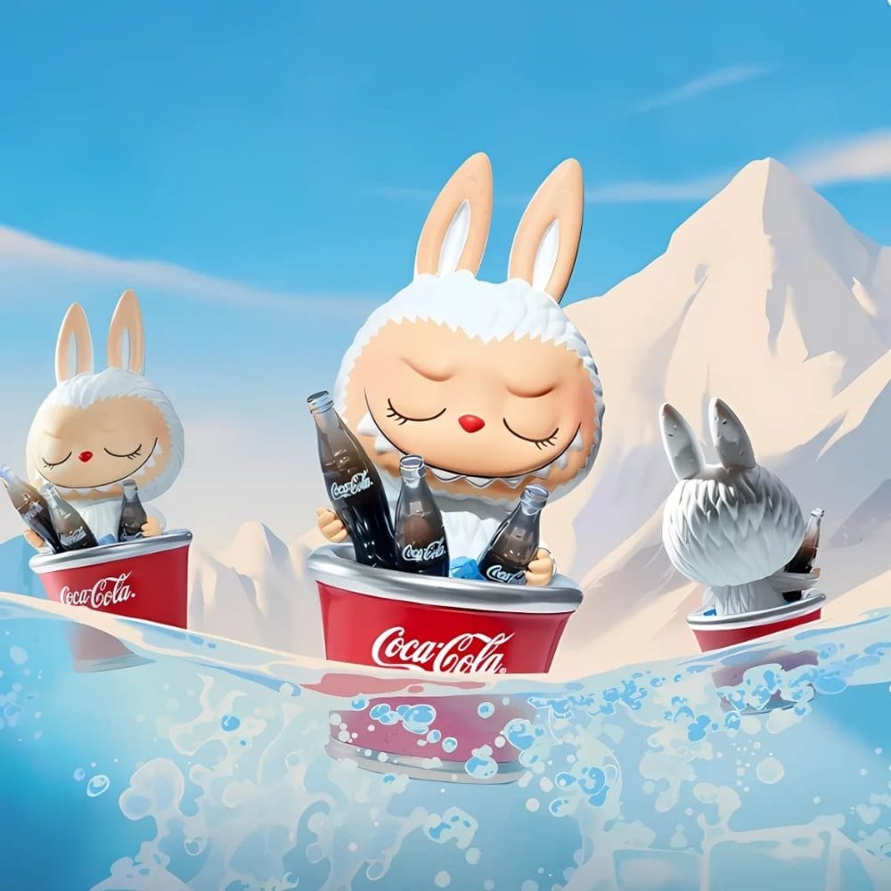 Labubu-stijl Coca-Cola De Monsters Vinyl Figuurs De Knuffel Labubu Bain de Bulles