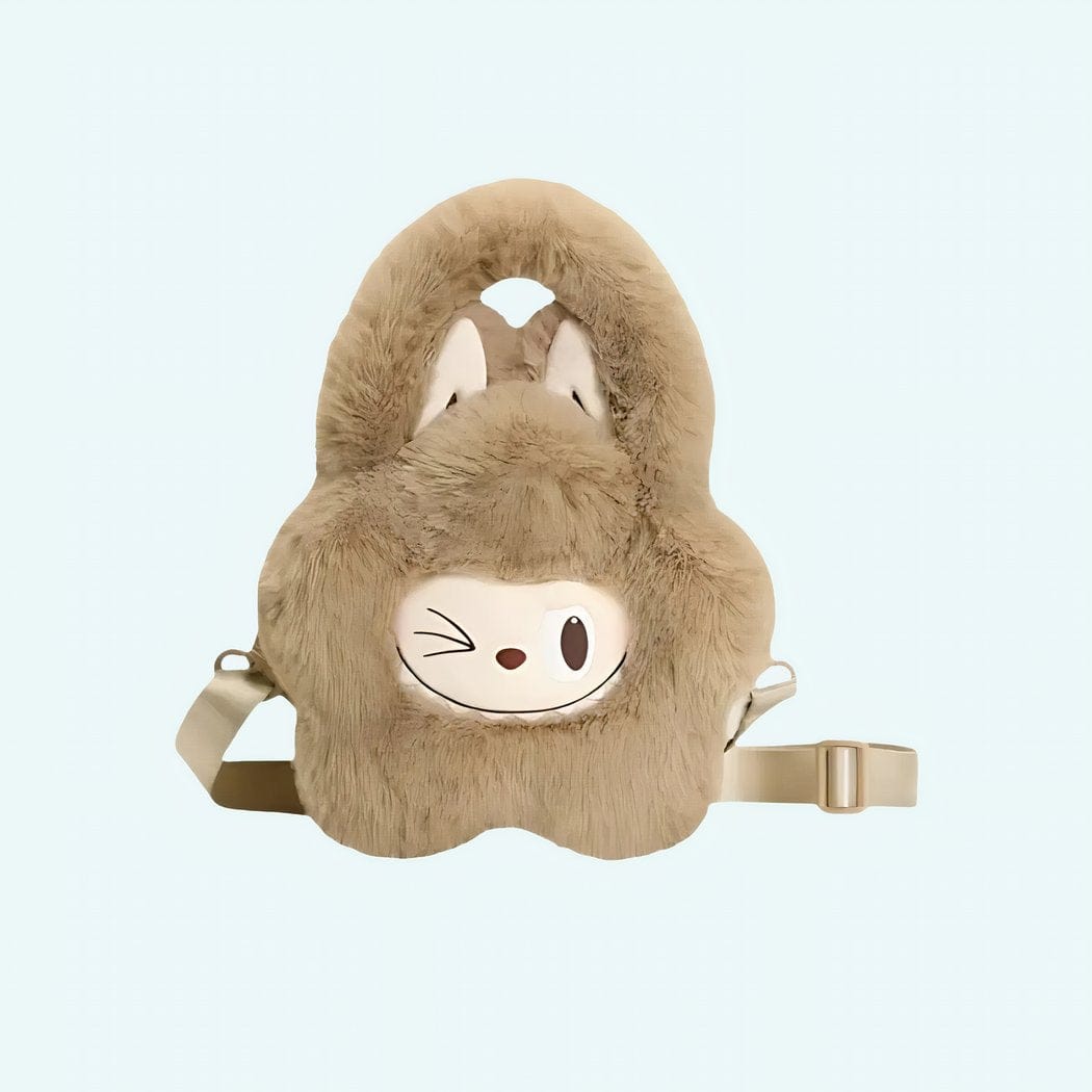 Labubu Stijl Knuffel Handtas Zachte Kawaii Tote De Knuffel beige