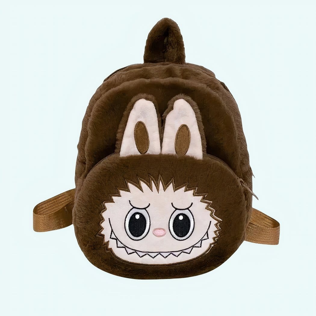 Labubu Stijl Knuffel Rugzak Voor Kinderen De Knuffel bruin