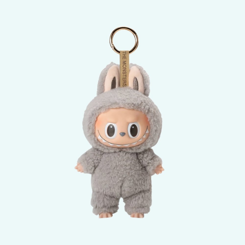Labubu Stijl Knuffel Sleutelhanger Schattig Figuurtje De Knuffel grijs