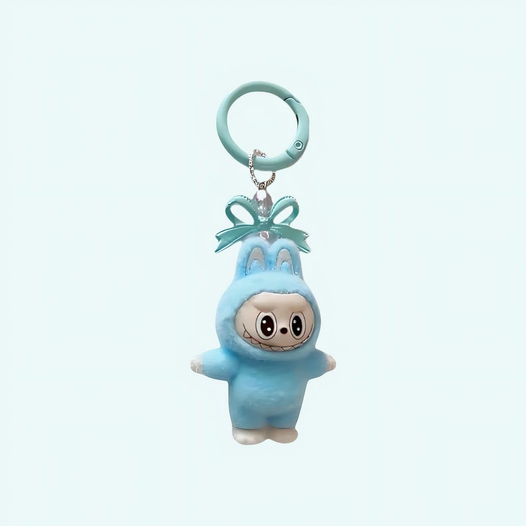 Labubu-stijl Mini Knuffel Sleutelhanger Speels en Kleurrijk De Knuffel donkerblauw