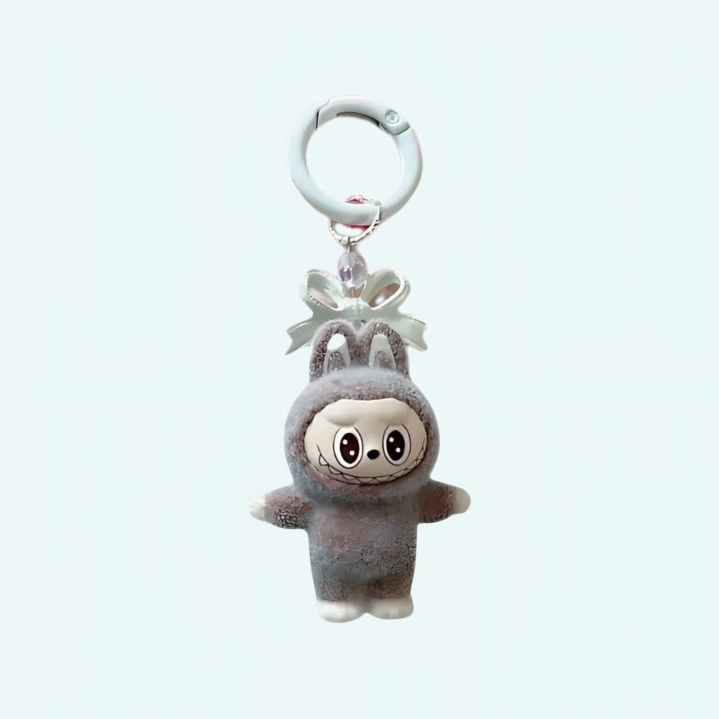 Labubu-stijl Mini Knuffel Sleutelhanger Speels en Kleurrijk De Knuffel bruin